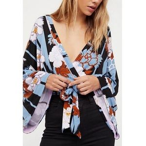 Free People Floral Kimono Wrap